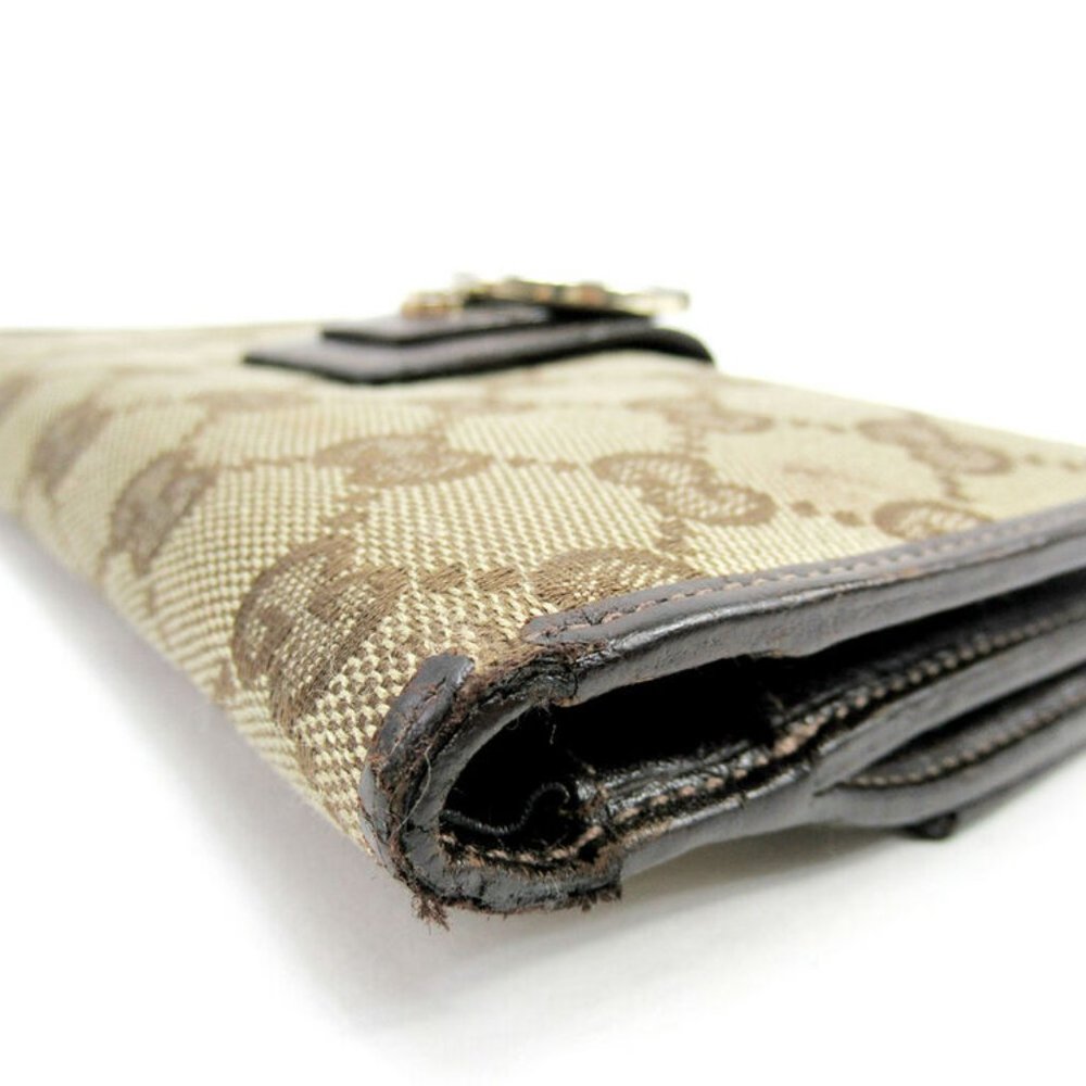 Authentic Gucci Purse Ggpattern Beige Canvas X Le… - image 7